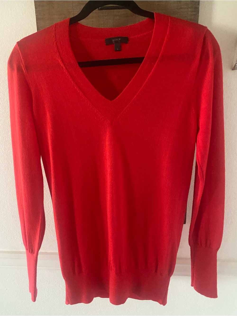 J Crew Lightweight 100% Merino Wool  Red Sweater Sz S $118